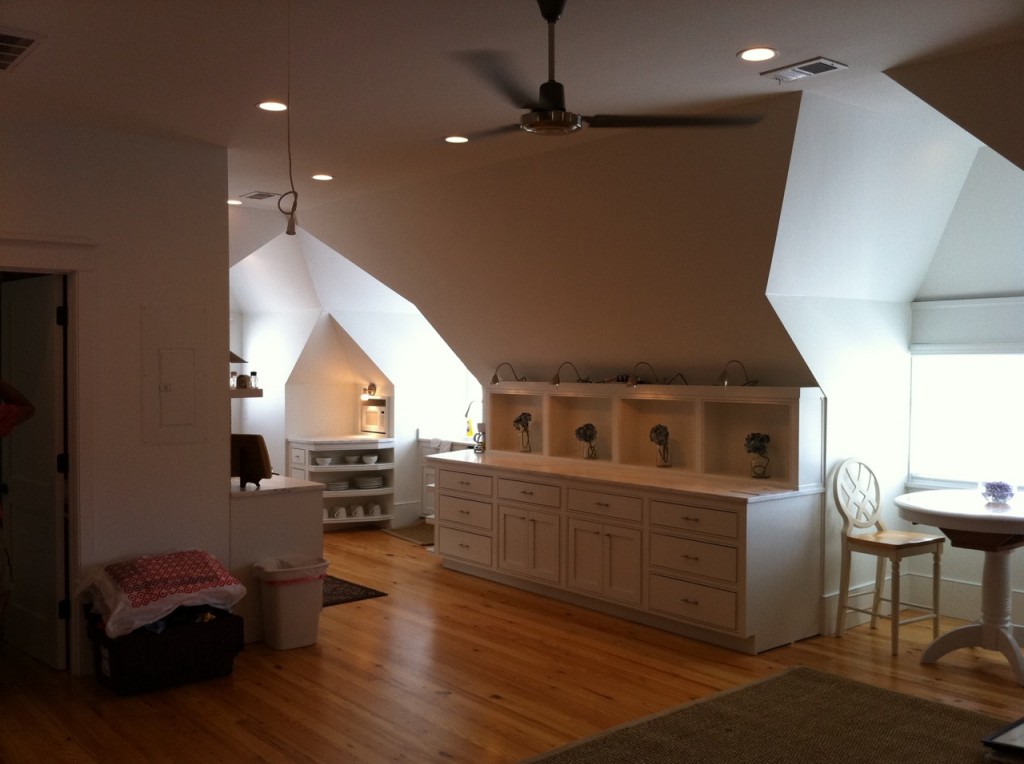 Loft apartment renovation, modern interior, historic house renovation